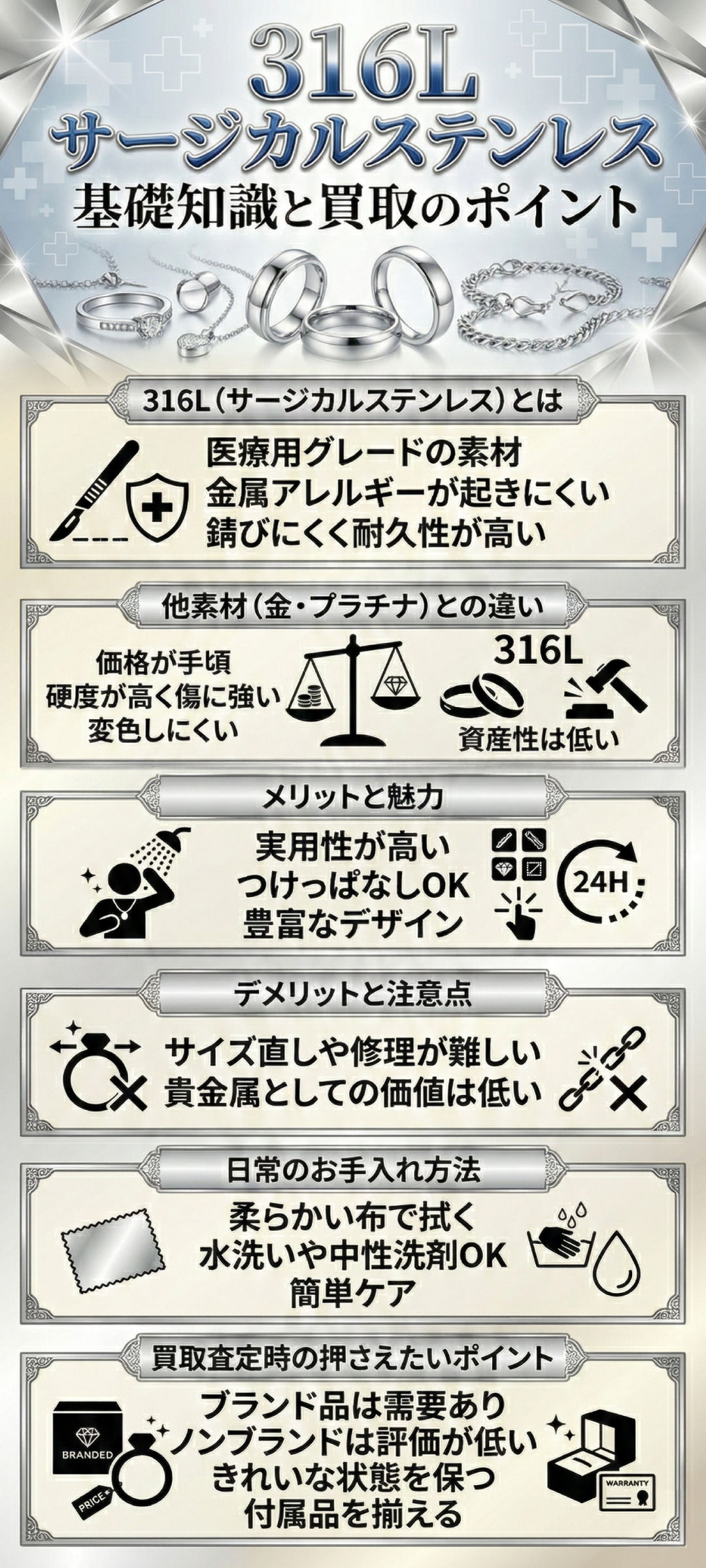 316Lとはどんな素材？サージカルステンレスの特徴や価値、お手入れ方法もご紹介