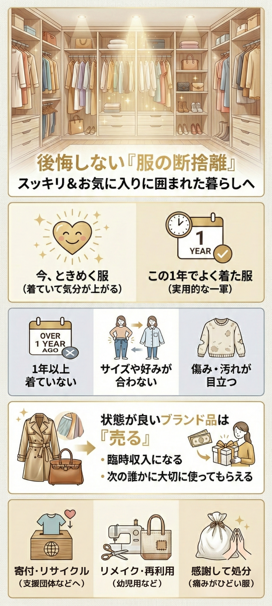服の断捨離方法とは？不要な服の見極め方と買取活用法を徹底解説！