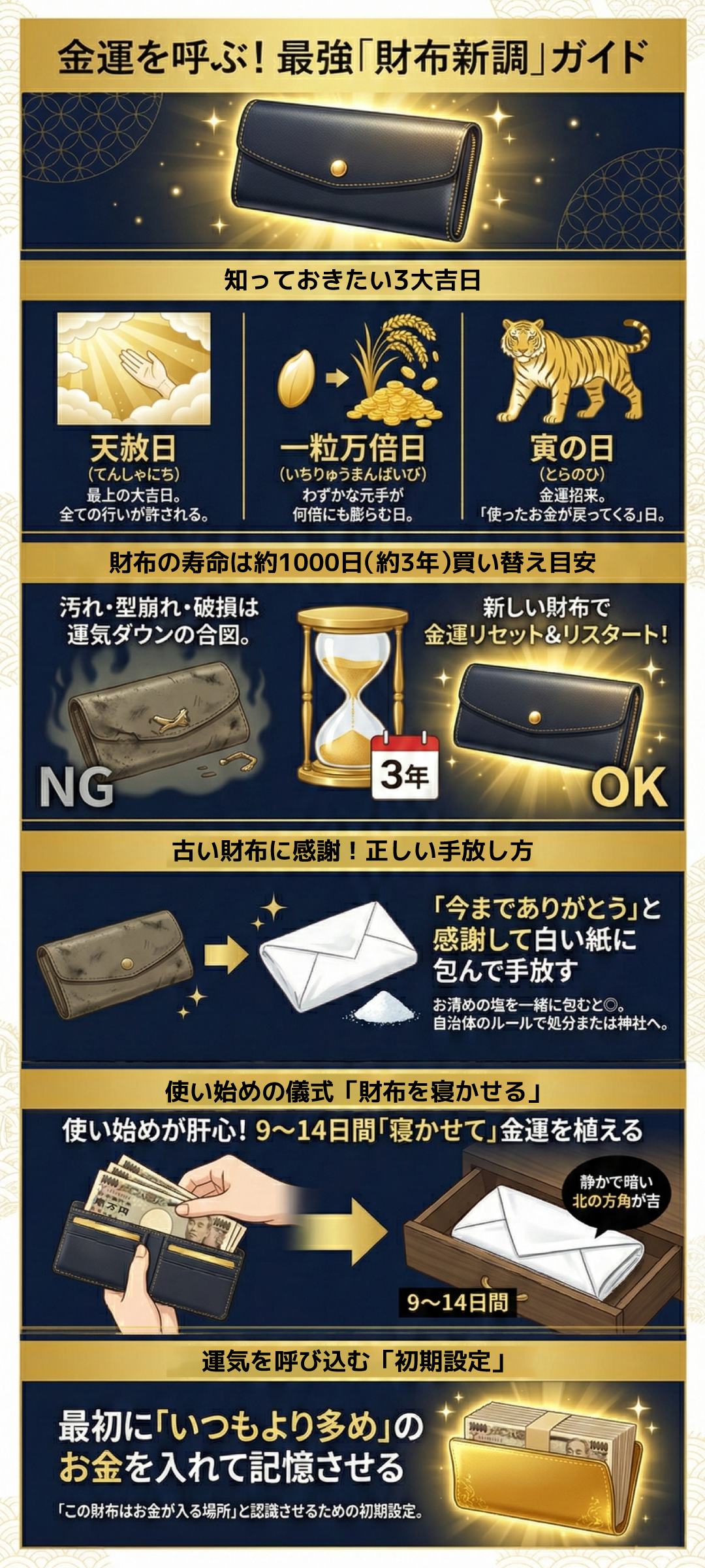 財布を替える日はいつがいい?2025年の一粒万倍日・天赦日・寅の日を徹底解説!