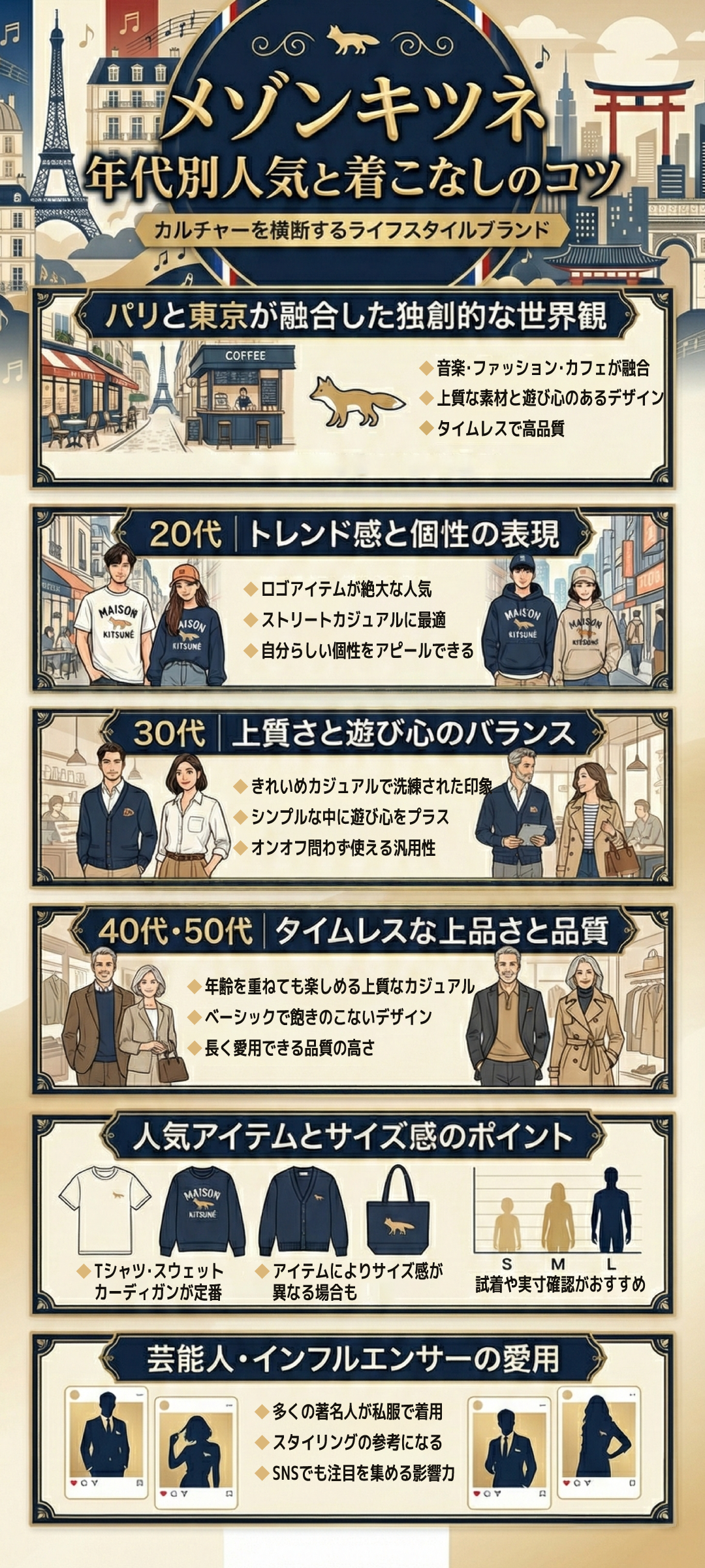 メゾンキツネの年齢層は？20代～50代まで世代別に人気の理由を徹底解説