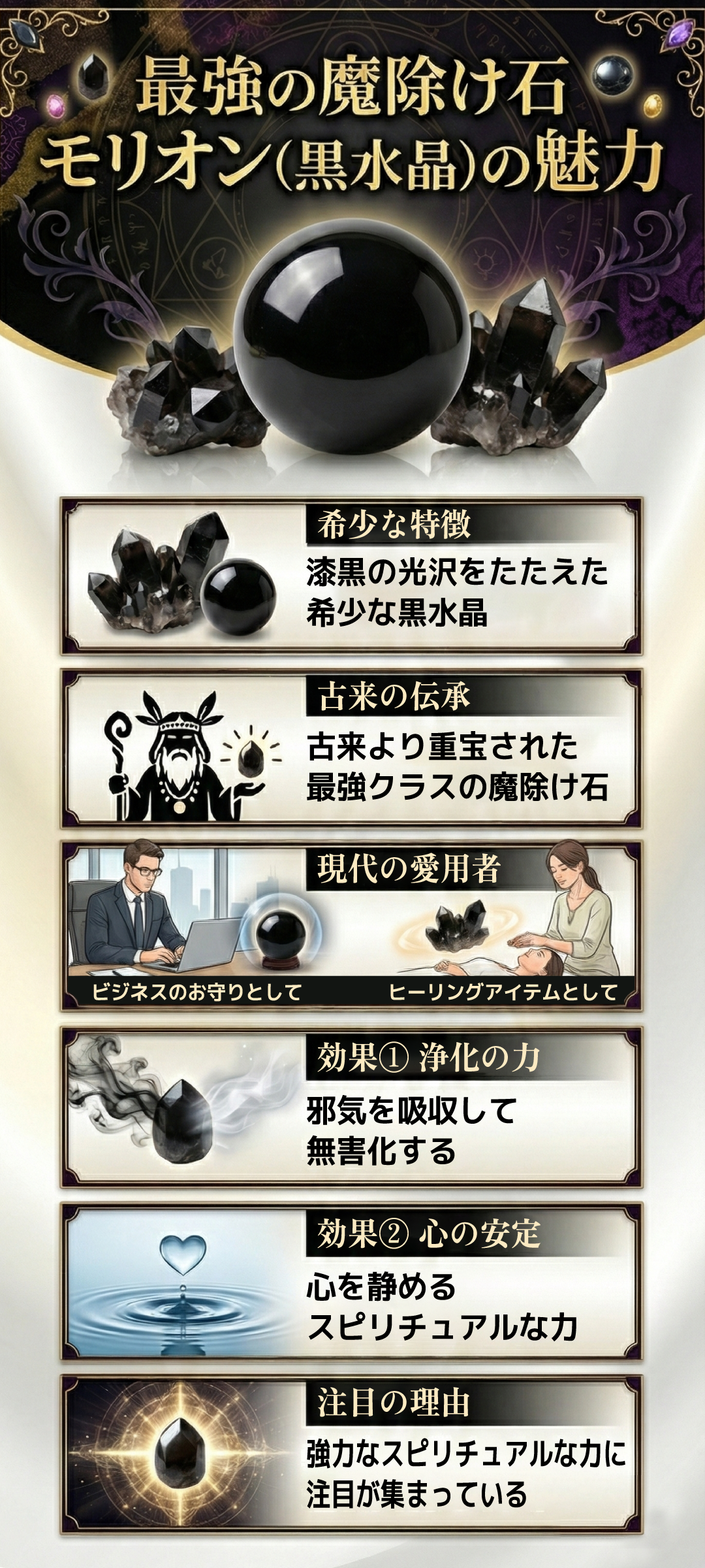 モリオン（黒水晶）の効果とは？意味・石言葉から浄化方法まで徹底解説