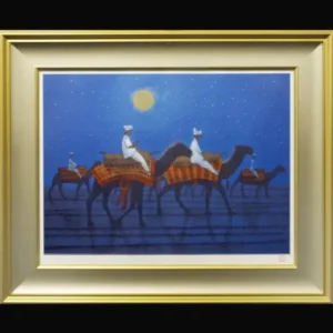 絵画 平山郁夫 月下らくだ行