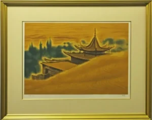 絵画 平山郁夫 絲綢之路三題より『敦煌莫高窟』