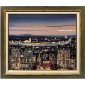 絵画 ミッシェル・ドラクロワ 夜の左岸