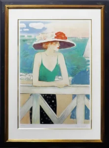 絵画 J.P.カシニョール 夏のテラス