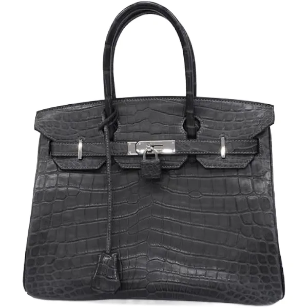 エルメス バーキン30 ハンドバッグ クロコダイル □P刻印 シルバー金具