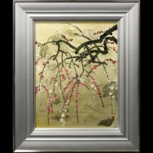 絵画 中島千波 枝垂紅白梅