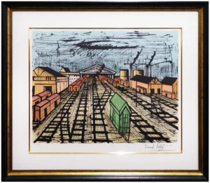 絵画 ベルナール・ビュッフェ 駅