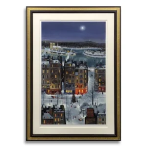 絵画 ミッシェル・ドラクロワ 夜のパリのクリスマス