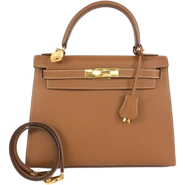 エルメス ケリー28 ハンドバッグ レザー □L刻印 ゴールド金具