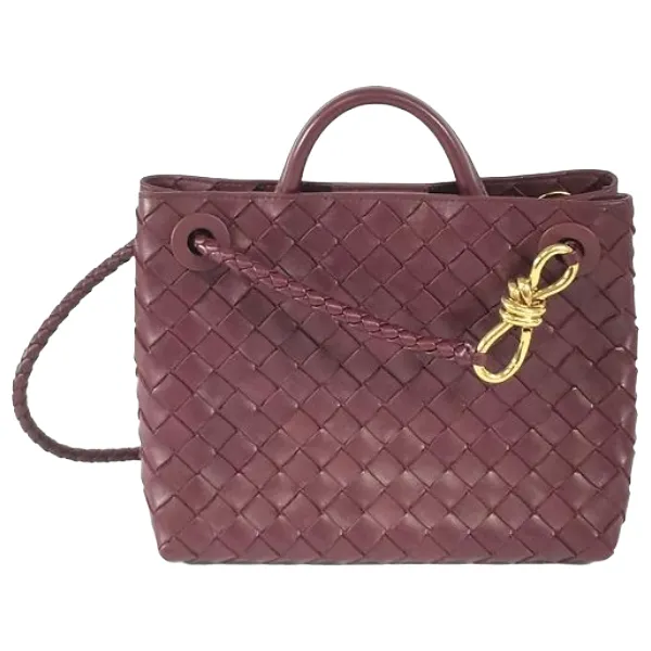 ボッテガ・ヴェネタ イントレチャート ハンドバッグ レザー ボルドー