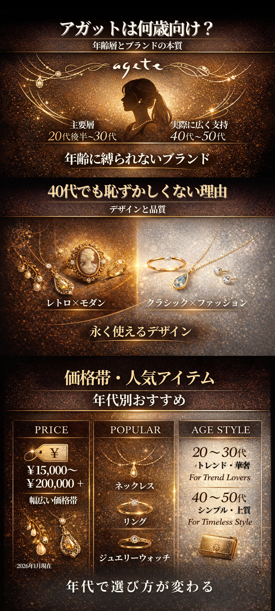 アガットの年齢層は？40代は恥ずかしい？ネックレスや時計の価格帯もご紹介