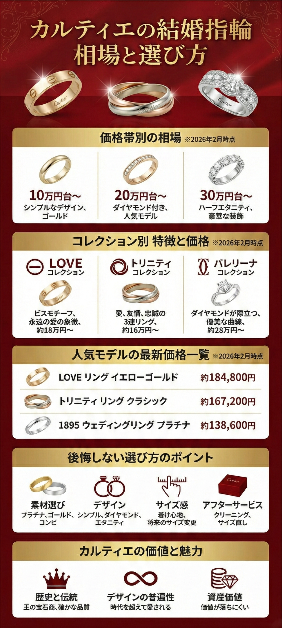 カルティエの結婚指輪の相場を解説!選び方や人気モデルの一覧も