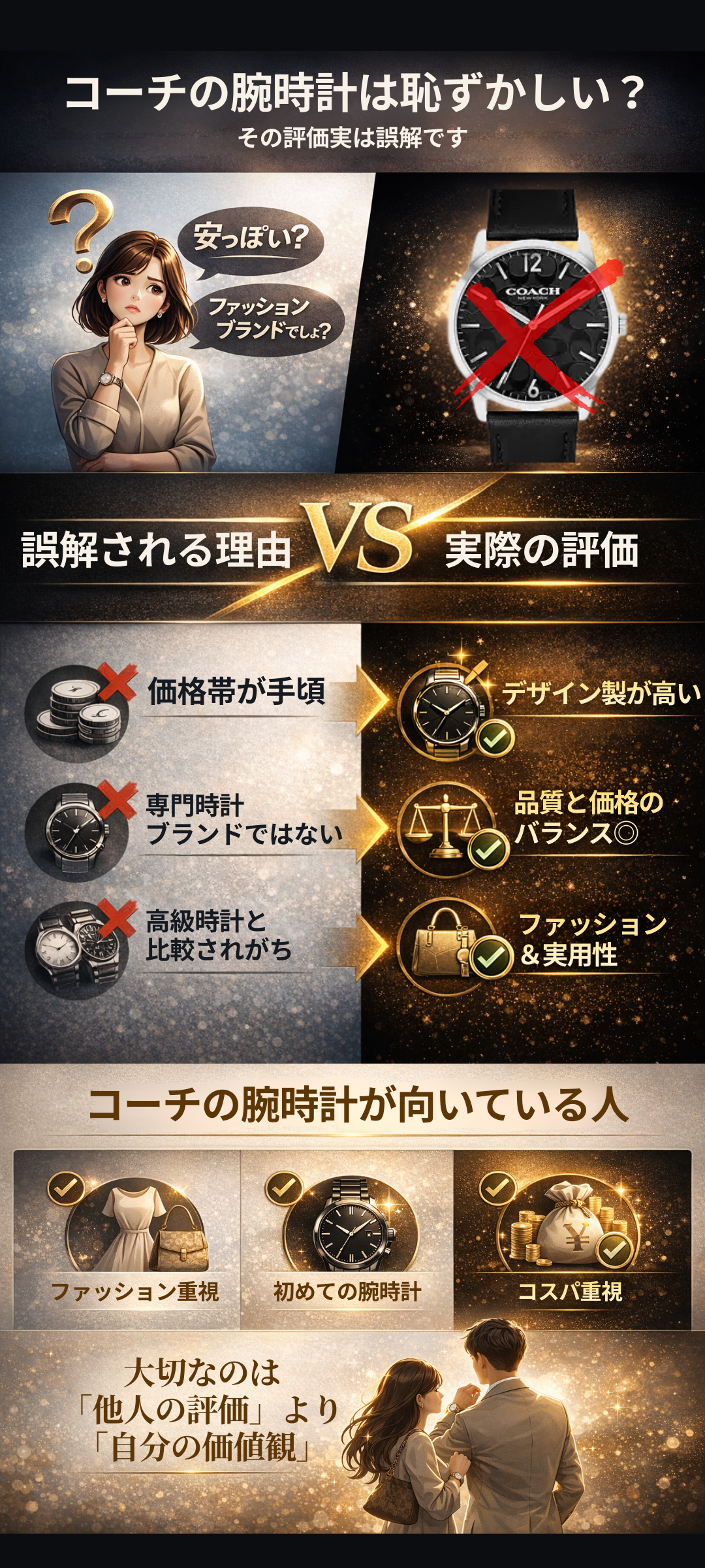 コーチ（COACH）の腕時計は恥ずかしい？誤解される理由と実際の評価、おすすめモデルを解説