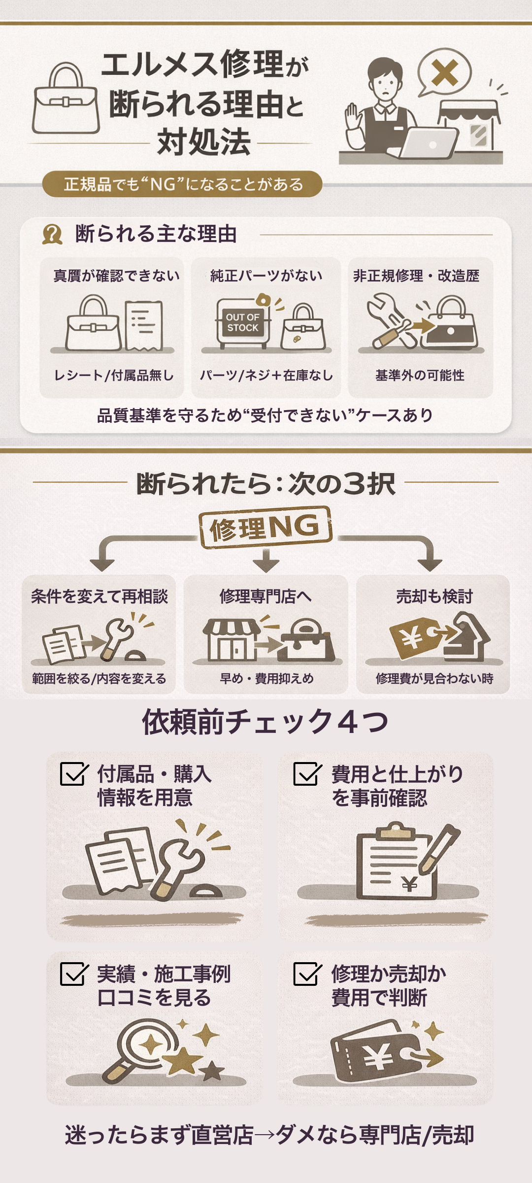 エルメス製品の修理が断られる理由と対処法とは？修理店によるメリット・デメリットもご紹介