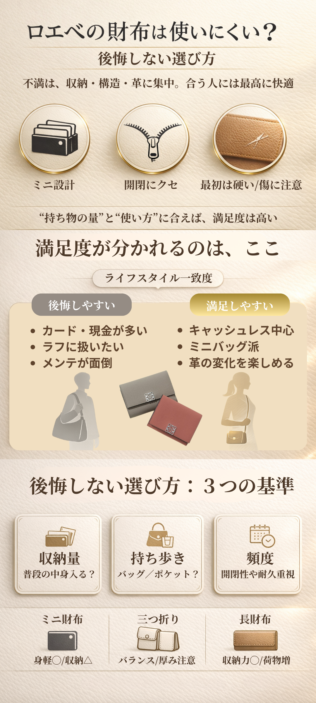 ロエベの財布は使いにくい？パズルなど人気モデルの評判や傷つきやすさ、後悔しない選び方を解説