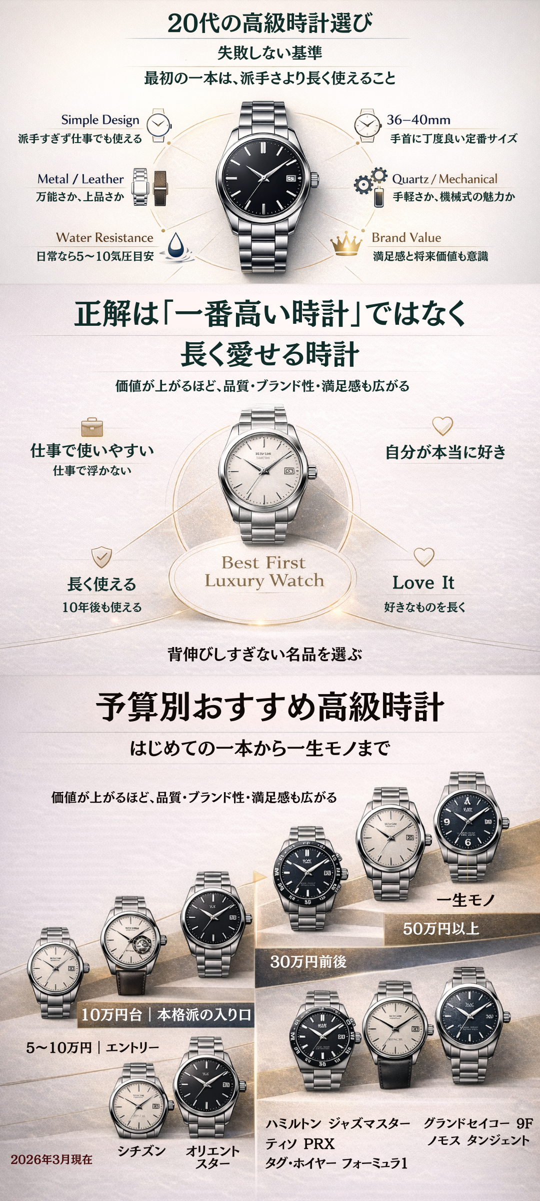 20代の若者におすすめの高級時計10選！初めての一本から長く使えるモデルまで徹底解説