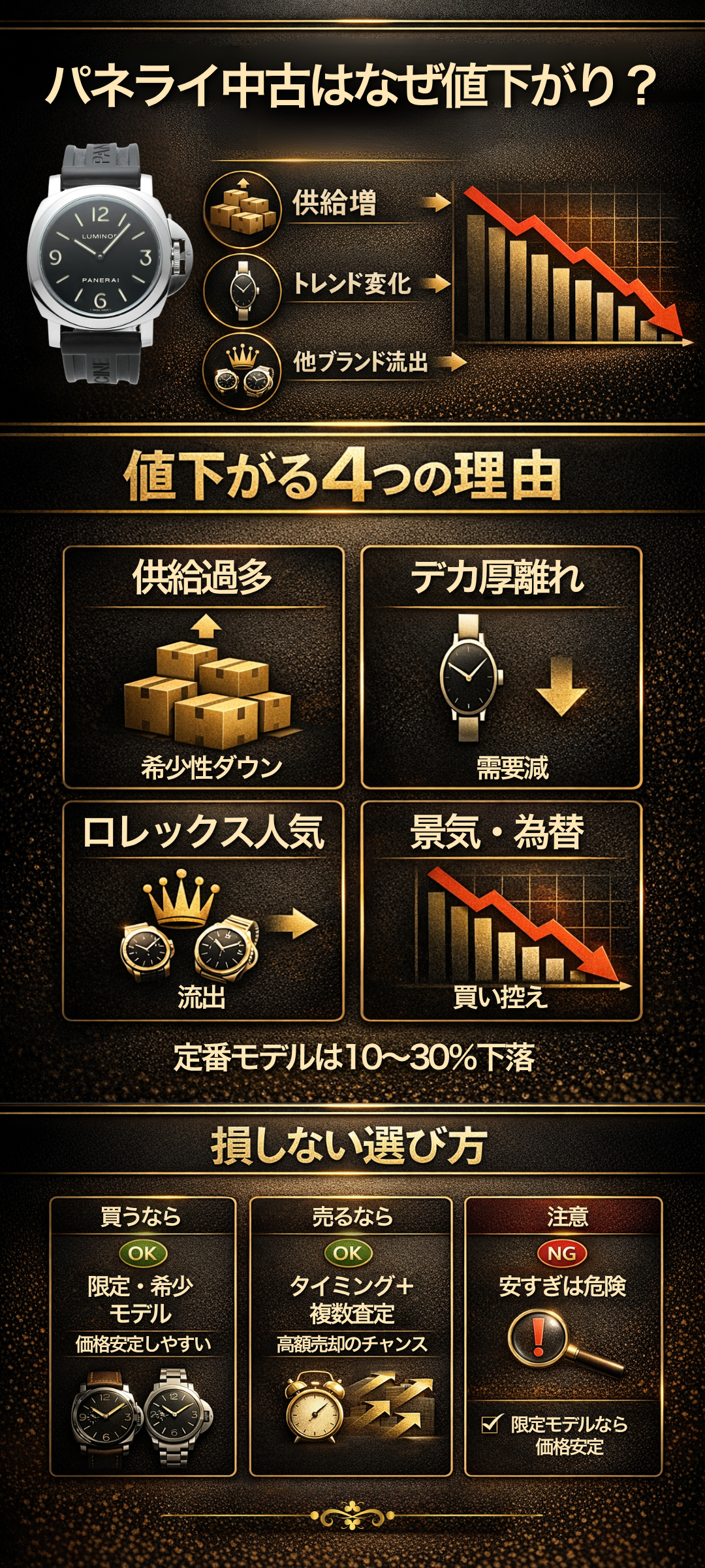 パネライの中古はなぜ値下がりする？安くなる理由や価格相場と買取価格を詳しく解説