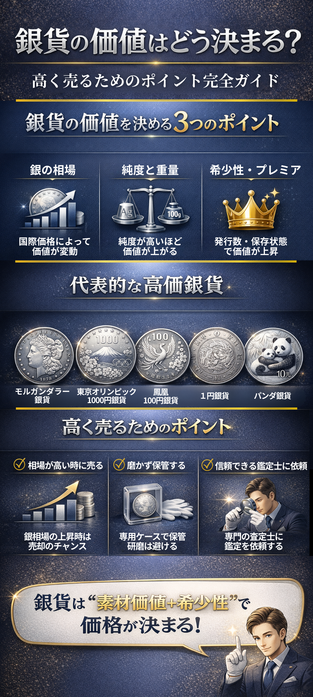 銀貨の価値はどれくらい？高価買取のポイントや代表的な銀貨をご紹介