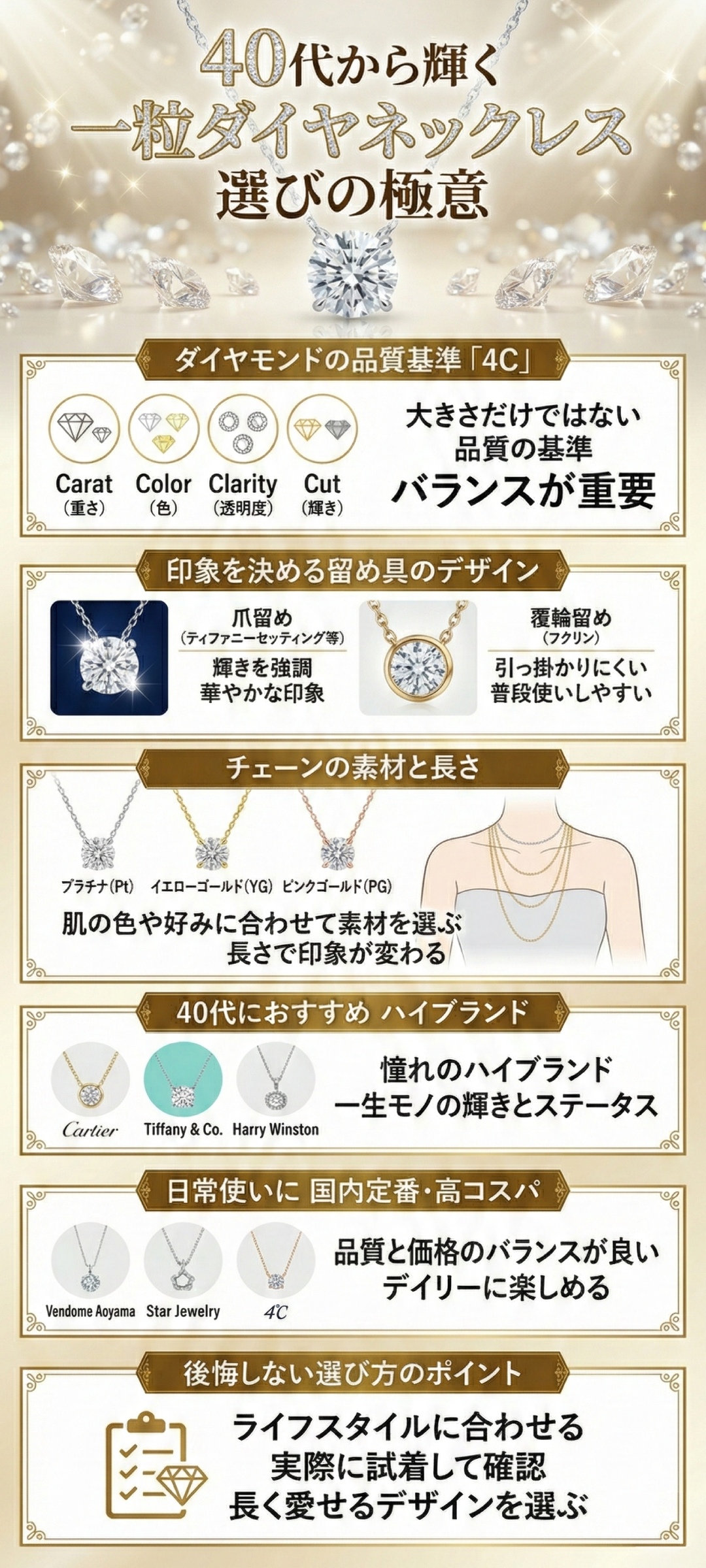 40代女性が買うべき一粒ダイヤネックレスは？一生ものになるブランドや選び方をご紹介