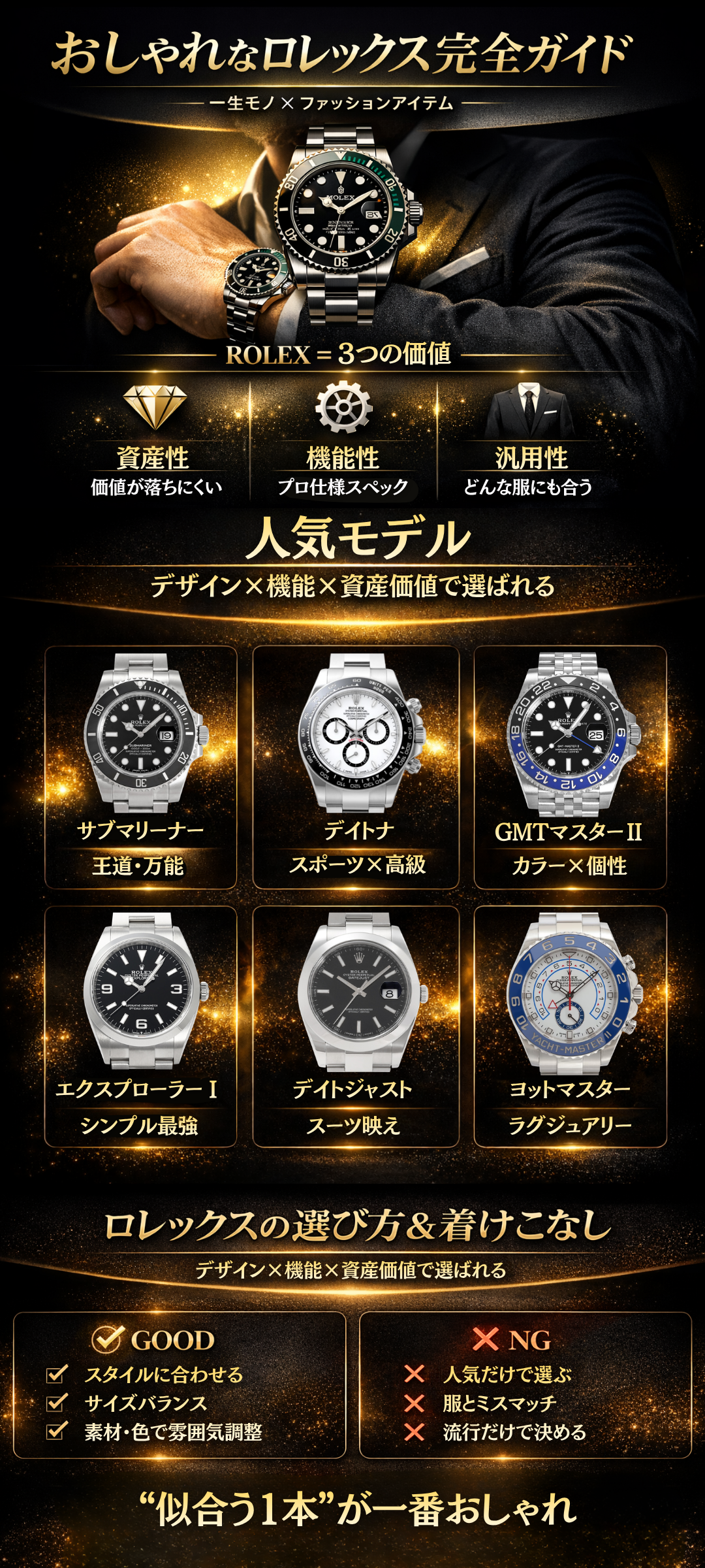 ロレックスのおしゃれなメンズモデルランキングTOP10！人気モデルや「かっこいい」着けこなし術を徹底解説