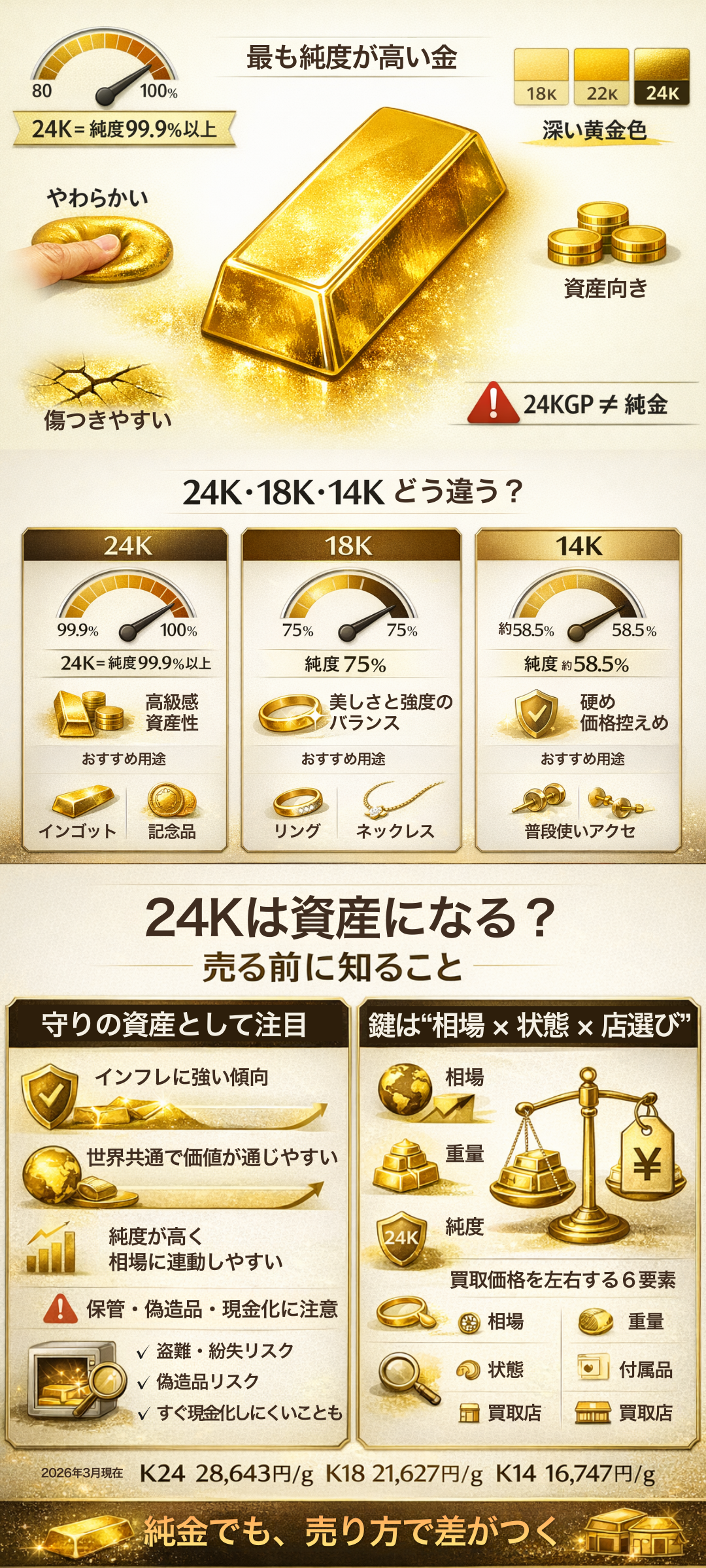 24Kとは？純金の意味・18金との違い・買取価格や投資価値まで徹底解説