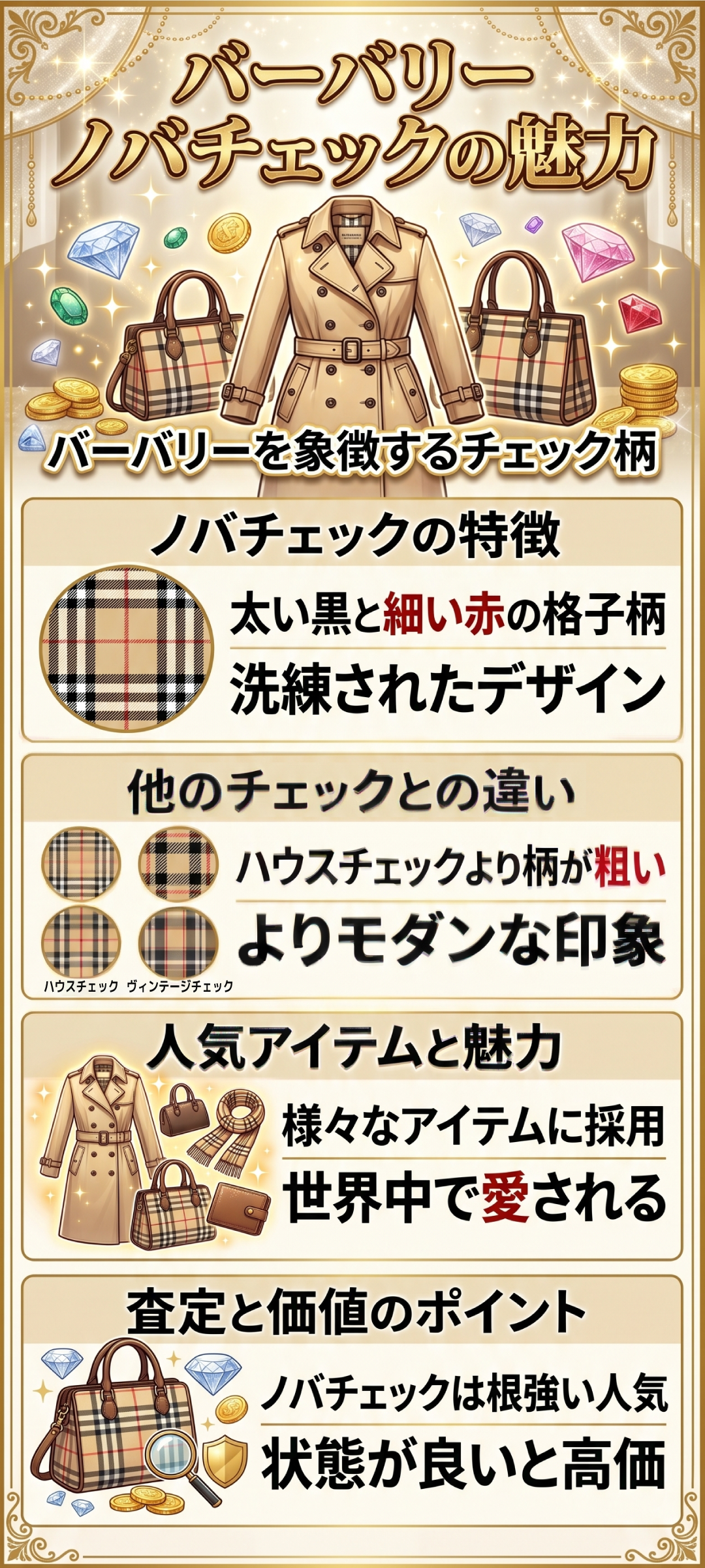 バーバリーノバチェックとは？バーバリーチェックの代表的な柄の種類と特徴を徹底解説