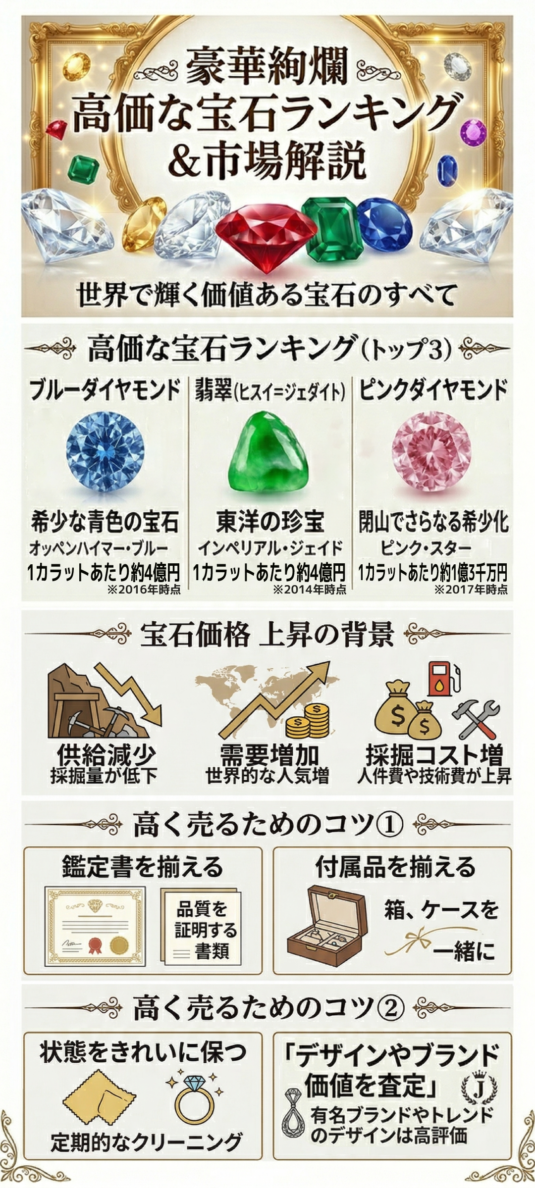 【2026年最新版】宝石高価ランキング10選！世界一高額な宝石の相場も解説