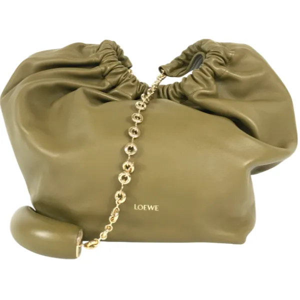 ロエベ スクイーズバッグバッグミディアム ショルダーバッグ レザー 652405 カーキ