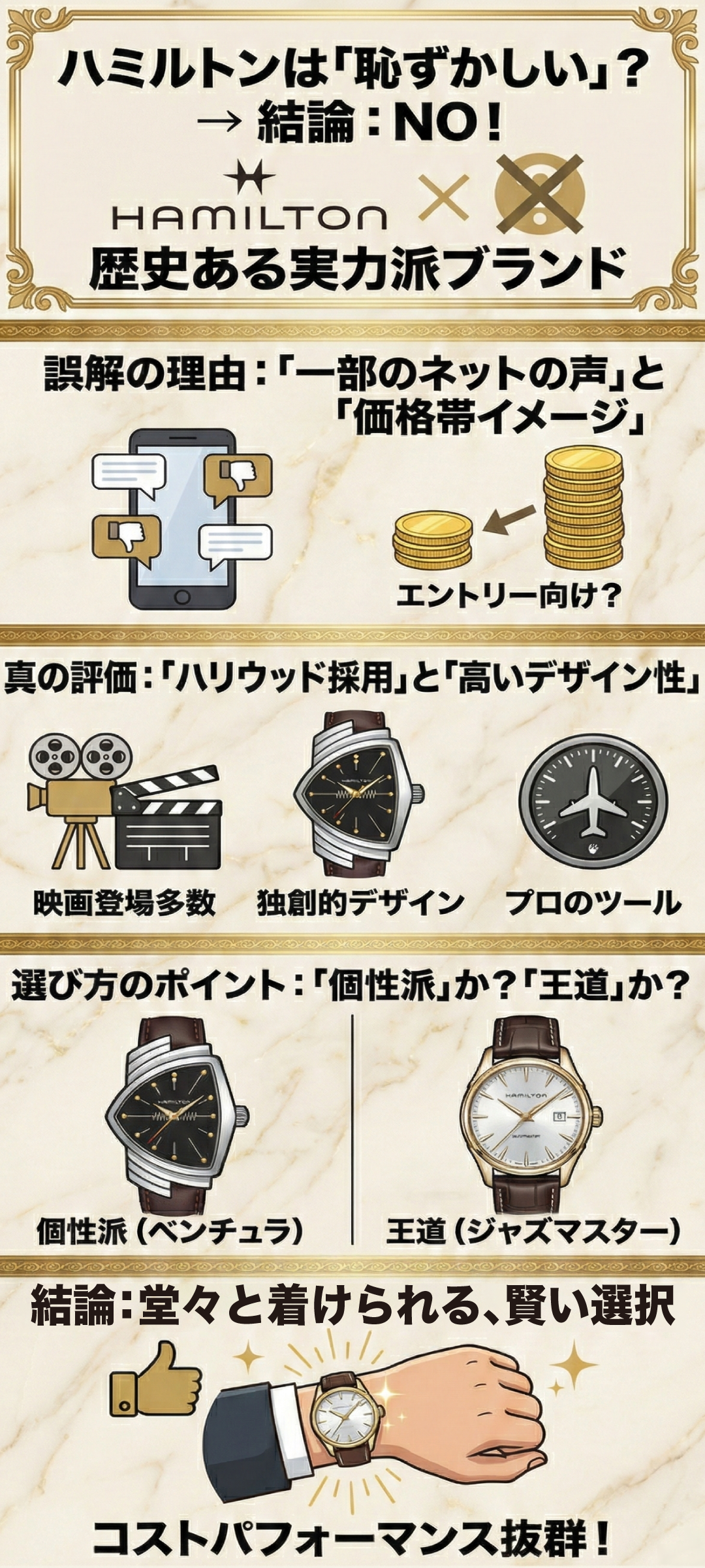 ハミルトンの腕時計は恥ずかしい?評判の真相と隠れた魅力・本当の価値を徹底解説