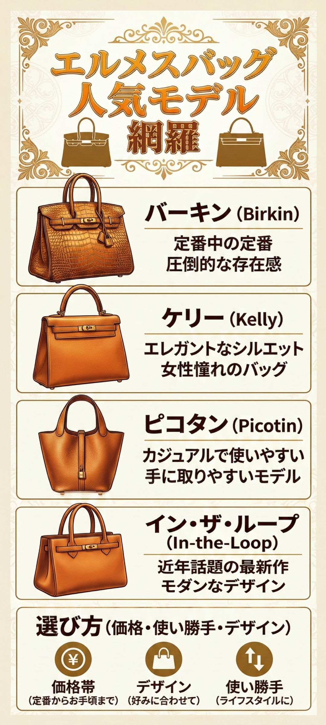 エルメスのバッグの人気モデルをご紹介！選び方や高価買取のポイントも解説