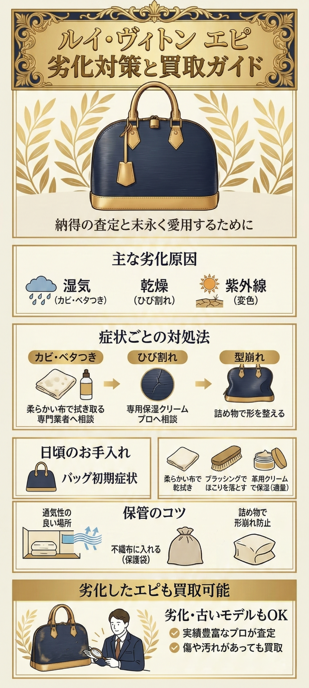 ルイヴィトンのエピは劣化が早い？耐久性や黒ずみの落とし方・お手入れ方法も解説