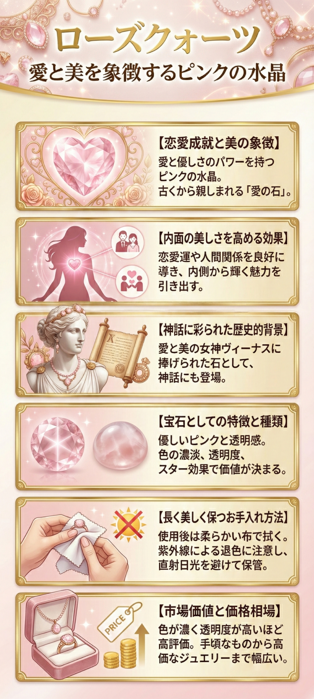 ローズクォーツの効果とは？石言葉や宝石としての価値を徹底解説