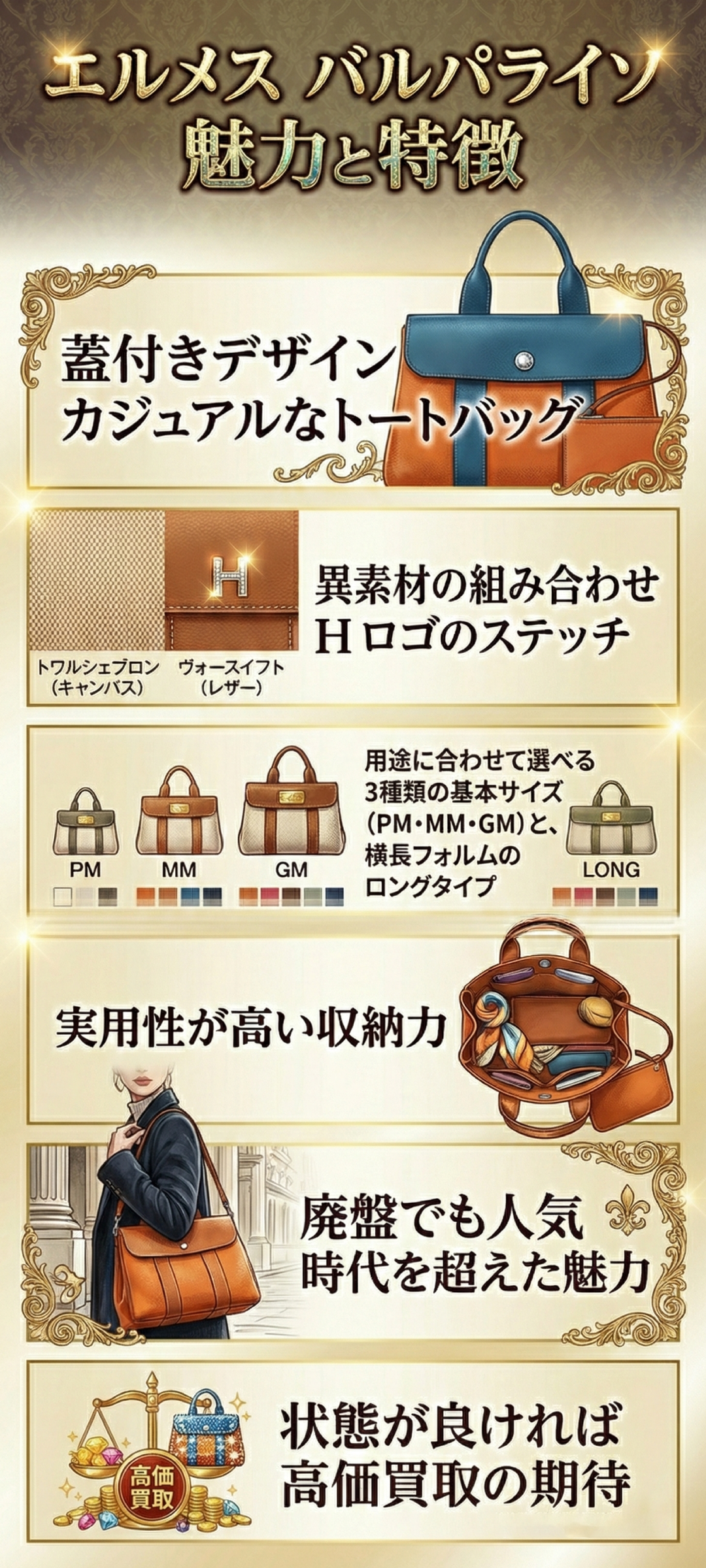 エルメス「ヴァルパライソ」の魅力|人気モデルや査定ポイント・高く売るコツもご紹介