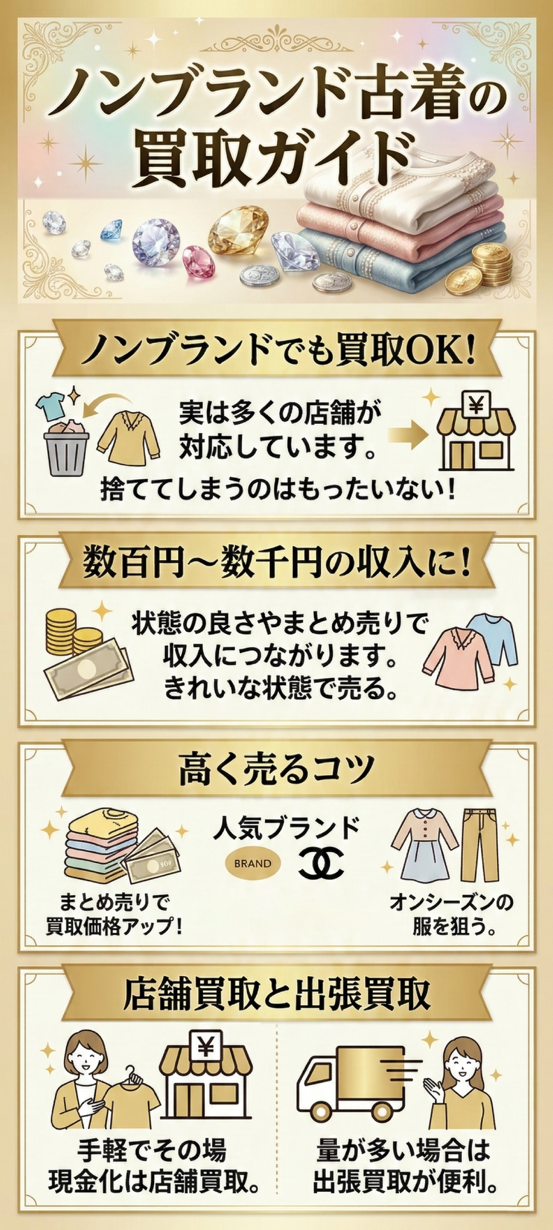 古着買取はノンブランドでも可能なの？買取をしてもらえる場所と高く売るためのコツをご紹介