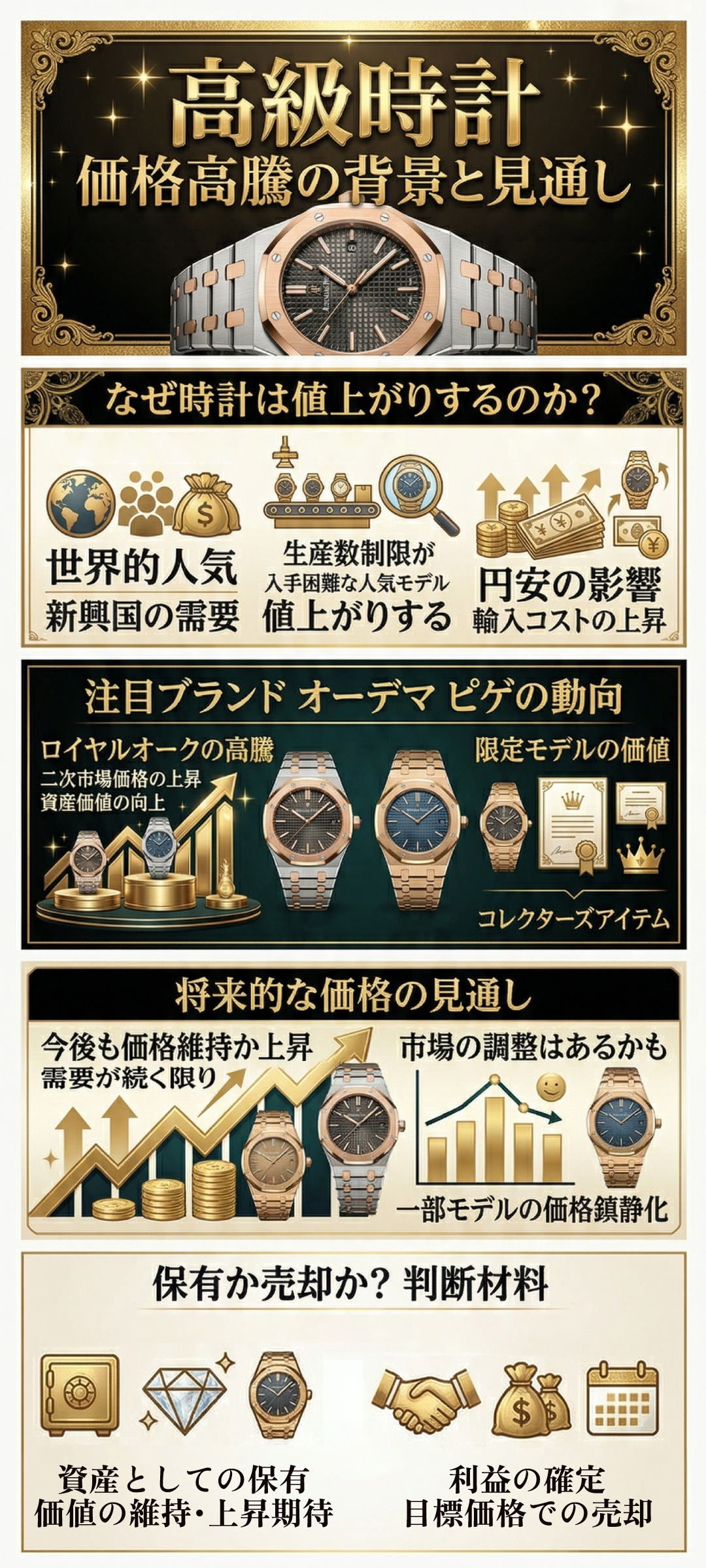 時計の値上がりはなぜ？いつまで続く？高級ブランドの資産価値やレディースも解説