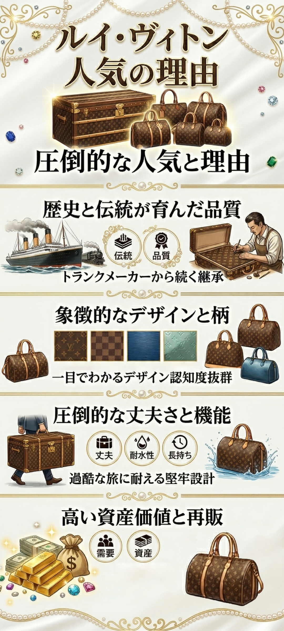 ルイ・ヴィトンはなぜ人気なのか？有名になった理由や歴史・品質・資産性を徹底解説