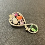 K18 ダイヤモンド・ルビー・オパール・ピンクサファイア ネックレストップ