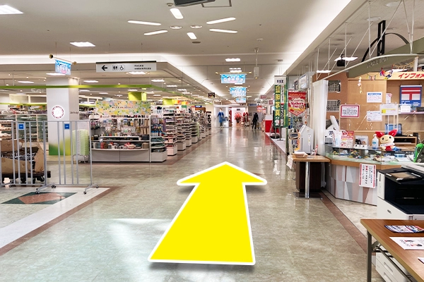 そのまま真っすぐ進みます。