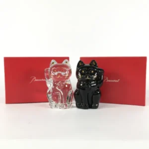 バカラ 置物 ガラス 招き猫