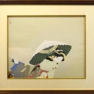 絵画 上村松園 牡丹雪