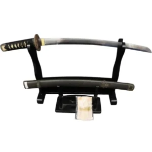 脇差 [長さ]45.3cm[反り]1.4cm[目釘]1個[銘]無銘 軍刀拵 香川県登録