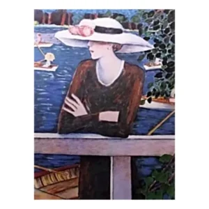 絵画 J.P.カシニョール 森の中の小舟