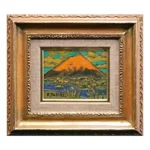 絵画 田崎広助 朱富士