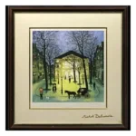 絵画 ミッシェル・ドラクロワ The Place Dancourt theater in the Fall