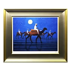 絵画 平山郁夫 月光砂漠らくだ行