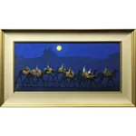 絵画 平山郁夫 楼蘭遺跡を行く・月