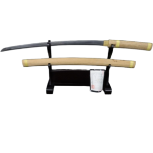 太刀 [長さ]63.0cm[反り]1.6cm[目釘]1個[銘](表)濃州亮信 白鞘 静岡県登録