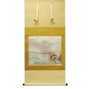 掛け軸 川合玉堂 春雨図