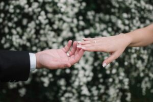 新郎新婦の手元